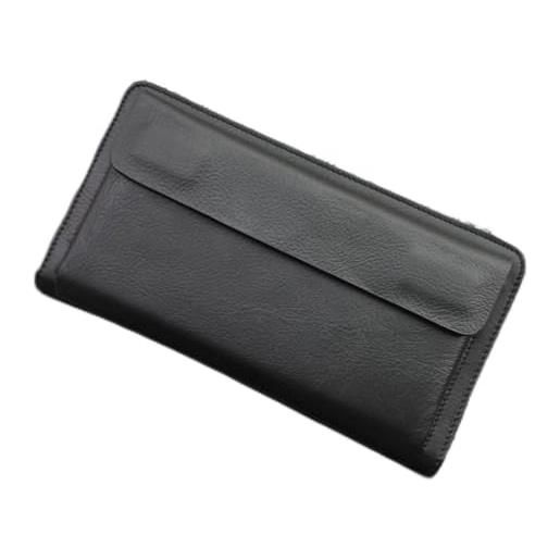 GHQYP pochette con portafoglio con cerniera orizzontale borsa piccola da uomo borsa da lavoro strato in pelle di vacchetta denaro pochette per famiglia per giovani adulti