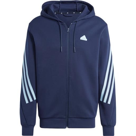 Adidas future icons 3-stripes full-zip hoodie felpa con cappuccio uomo