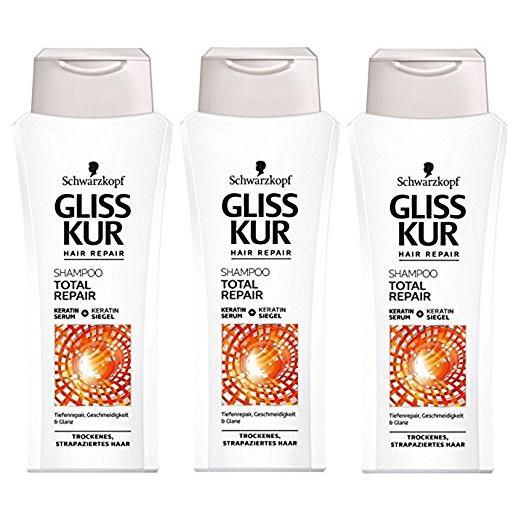 Gliss Kur schwarzkopf Gliss Kur shampoo, total repair, confezione da 3 (3 x 250 ml)