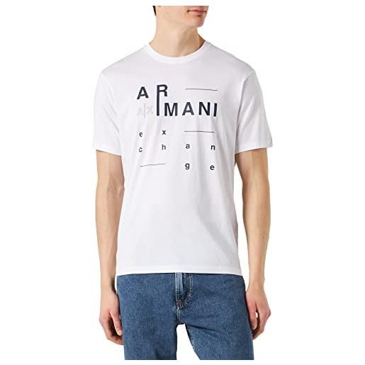 ARMANI EXCHANGE lettera logo tee, t-shirt uomo, bianco, xl