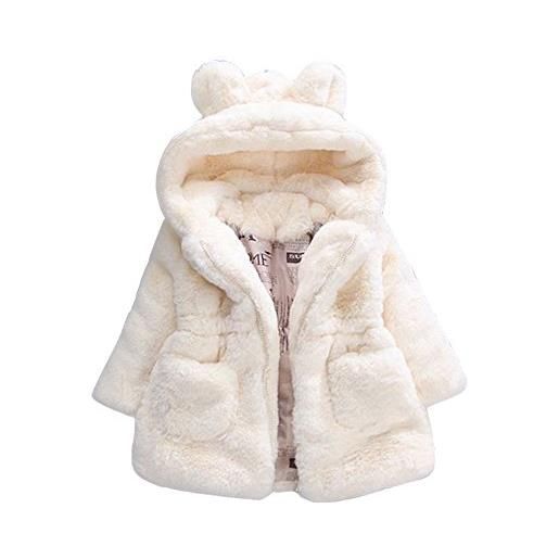 baohooya giacca cappottino bimba invernale 1-6 anni, ragazzo e ragazza giacche con cappuccio mantello del cappotto caldo addensare antivento giacche imbottito giubbotti neonata vestiti (3 anni, beige)