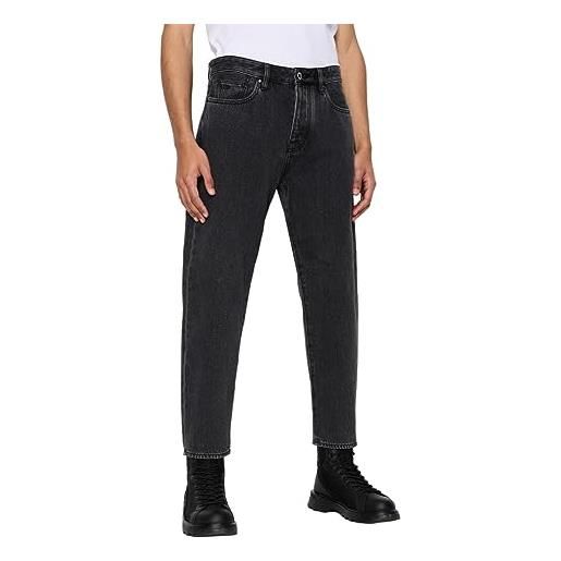 Emporio Armani armani exchange j71 anni '90 baggy ankle fit non stretch cotone denim jeans, nero, 30w x 32l uomo