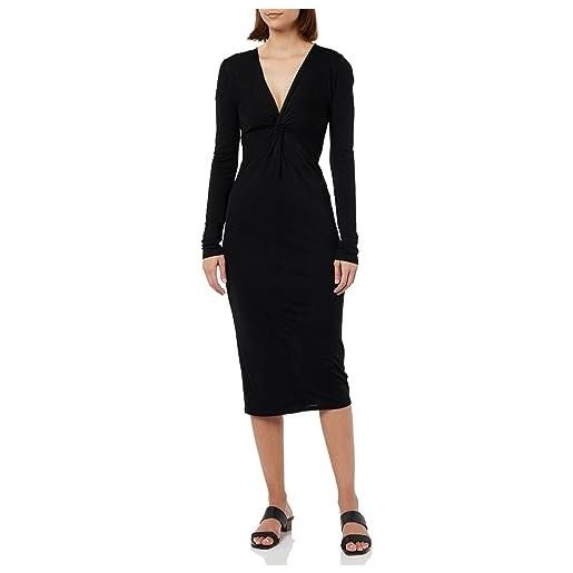 Armani Exchange scollo a v, vestibilità classica formal night out dress, nero, m donna