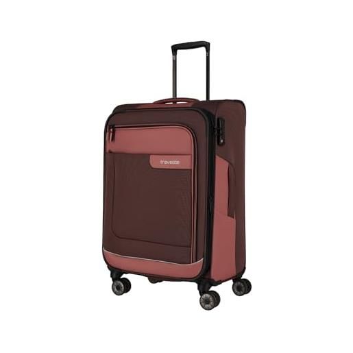 travelite viia 4w trolley m, exp. , bagagli- valigia, trolley m erw. (67 cm), rosa primaverile (rossa)