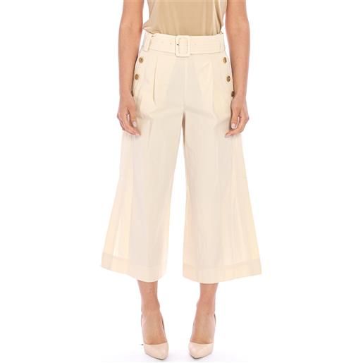 TWINSET pantalone cropped TWINSET con cinturone sabbia, colore sabbia