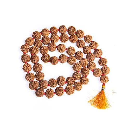 Wonder Care autentico rudraksh mala con rosario mukhi - veri semi di rudraksha himalayano, ornamento religioso, rosario japa mala collana - importato dal nepal, unisex