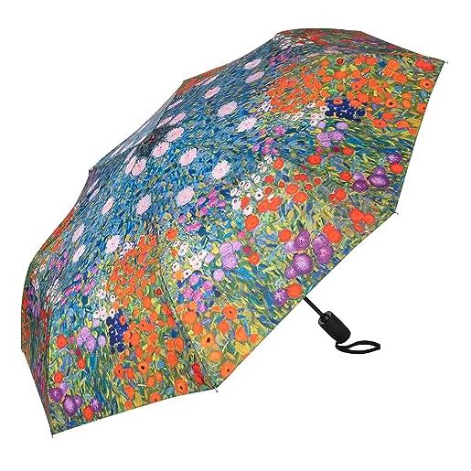 VON LILIENFELD ombrello tascabile gustav klimt giardino arte antivento accensione automatica stabile leggero compatto, multicolore, l50/d100