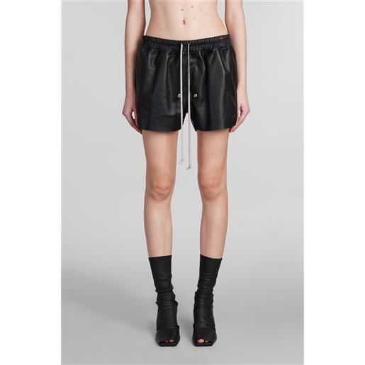 Rick Owens shorts gabe boxers in pelle nera
