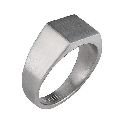 Breil gioiello collezione gritty, anello da uomo in acciaio colore silver