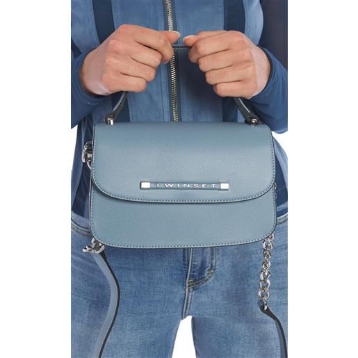 TWINSET borsetta TWINSET a tracolla con logo lettering, colore azzurro