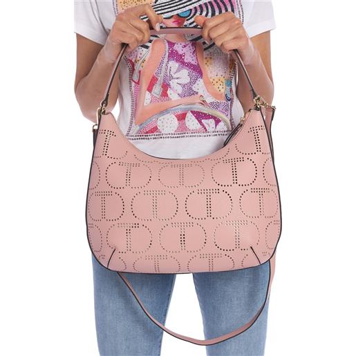 TWINSET borsa hobo TWINSET logata, colore rosa