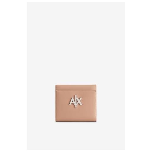 Armani Exchange melrose, logo in rilievo, portafoglio bi-fold da donna, dark sunrise, einheitsgröße