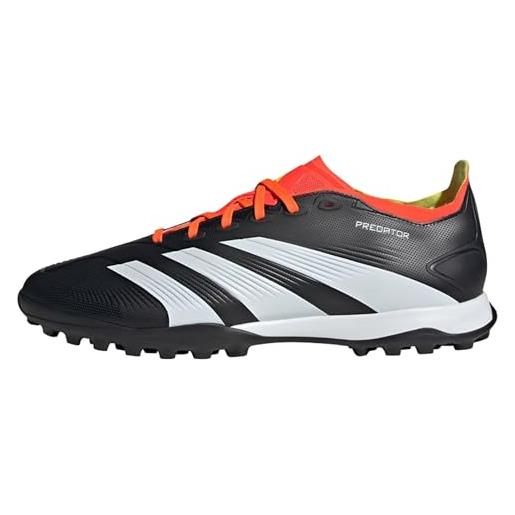 adidas predator 24 league low turf boots, scarpe da ginnastica unisex-adulto, core black/carbon/core black, 45 1/3 eu