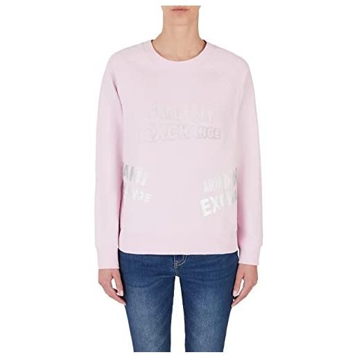 ARMANI EXCHANGE maniche lunghe, polsini a costine, maglione donna, rosa (illusion), m