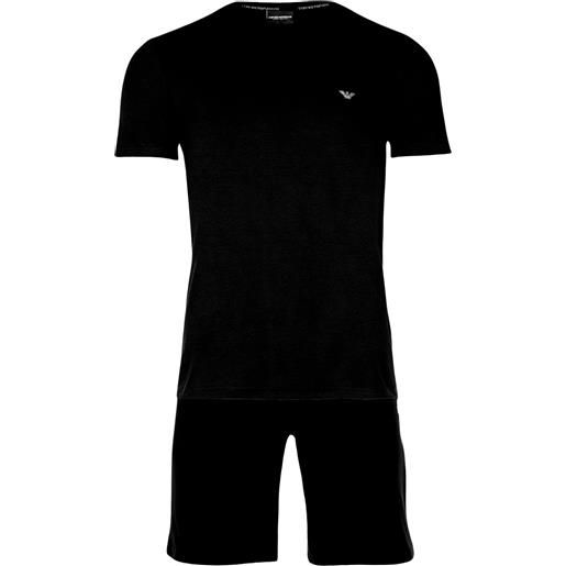 EMPORIO ARMANI pigiama corto con logo di colore nero