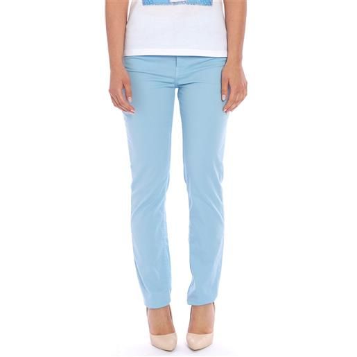 Trussardi Jeans pantalone trussardi 105 skinny super leggero, colore azzurro