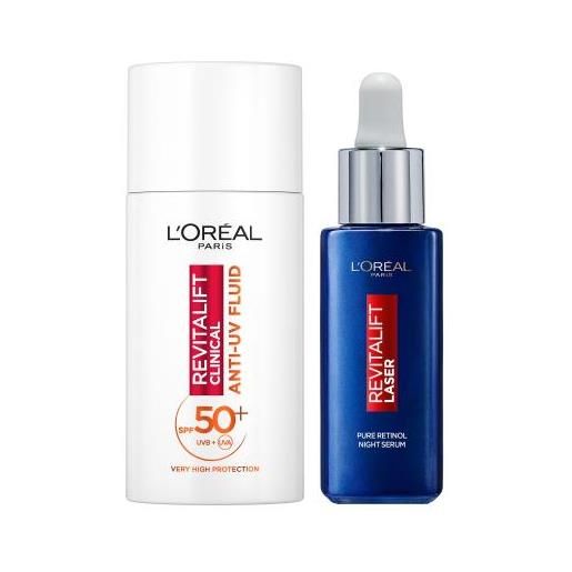 L'Oréal Paris revitalift laser pure retinol night serum cofanetti siero per il viso 30 ml + crema giorno per il viso 50 ml per donna