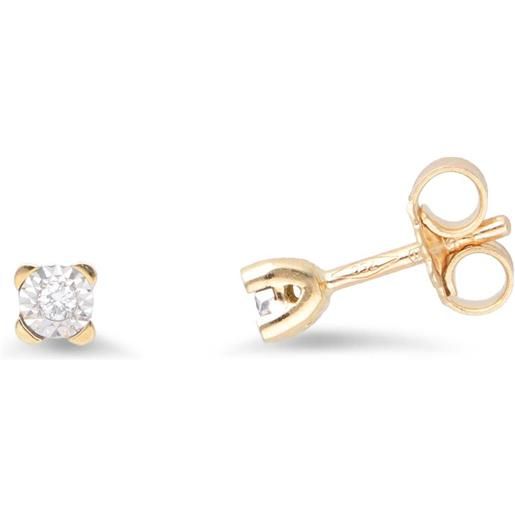 Elli DIAMONDS Orecchini A Cerchio In Oro Giallo 585 Con Diamanti 0,03 Ct: Gioielli Eleganti Donna, Regalo Di Lusso Con Certificato E Confezione Regalo