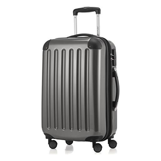 Hauptstadtkoffer - alex - bagaglio a mano con scomparto per laptop, valigia rigida, trolley espandibile, 4 doppie ruote, 55 cm, 42 litri, titanio o