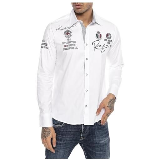 Redbridge - r-2130, camicia da uomo, regular fit, bianco (weiß (white)), 4xl