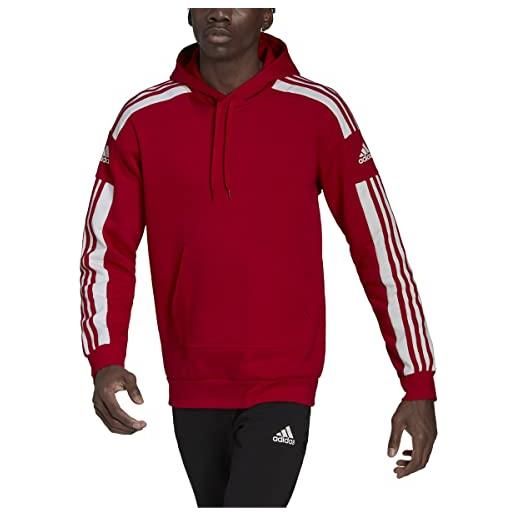 adidas squadra 21 hooded track top, felpa sportiva con cappuccio uomo, team power red/white, m