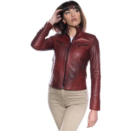 Leather Trend kelly - giacca donna bordeaux in vera pelle