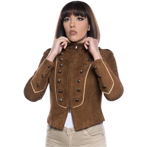 Leather Trend belen - giacca donna testa di moro in vero camoscio