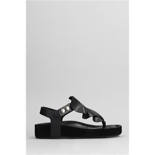 Isabel Marant sandali flats isela in pelle nera