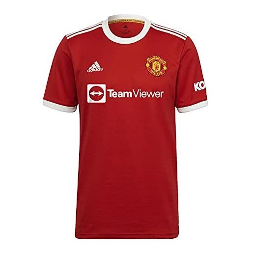 Adidas manchester united, stagione 2021/22, maglia home, attrezzatura da gioco, t-shirt uomo, real rosso, 3xl