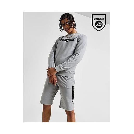 Emporio Armani EA7 tuta completa felpa/pantaloncini crew box logo, grey