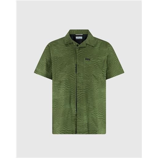 Columbia camicia leggera a manica corta da hiking black mesa verde uomo