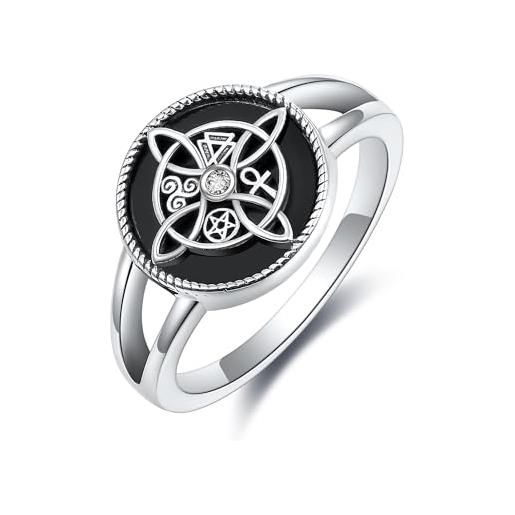 HUKKUN anello da celtico argento 925 strega nodo anello celtico streghe gioielli regali da donna