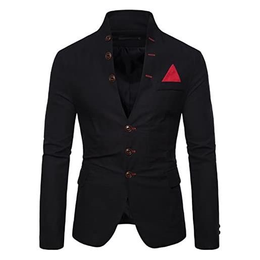 Generico blazer da uomo slim fit leggera giacca da completo elegante da uomo blazer 1 bottone giacca rossa uomo giubotto uomo