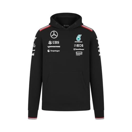 Mercedes AMG Petronas f1 uomo 2024 team felpa con cappuccio - nero - taglia: s