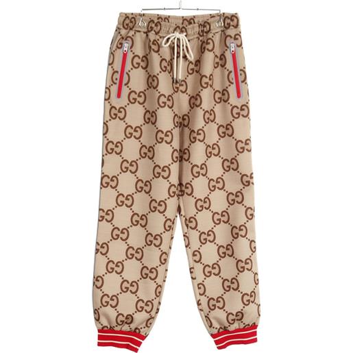 Gucci Pre-Owned - pantaloni sportivi jumbo gg 2000 - uomo - poliestere - taglia unica - marrone