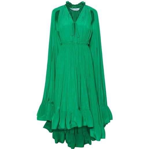 Lanvin Pre-Owned - abito con arricciature - donna - poliestere - 34 - verde