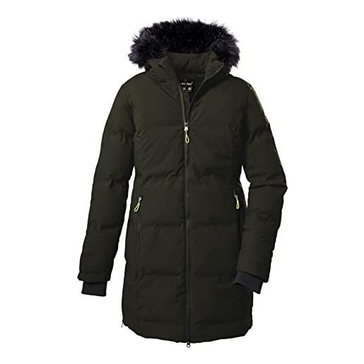 Killtec kow 209 wmn qltd prk cappotto invernale in piumino con cappuccio rimovibile, verde oliva scuro, 68 donna