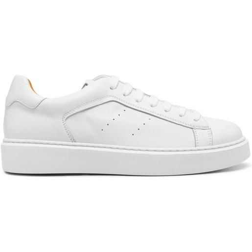 Doucal's sneakers traforate in pelle - bianco