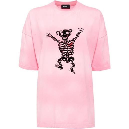 We11done t-shirt bolt teddy girocollo - rosa