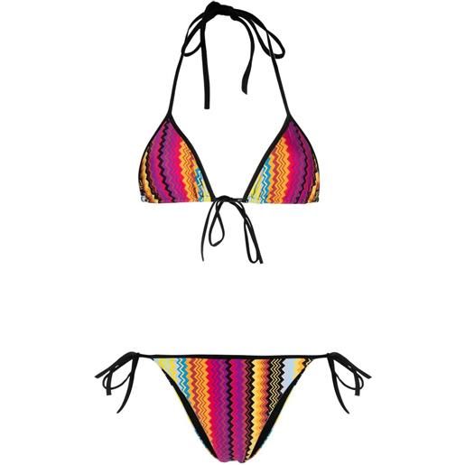 Missoni bikini a triangolo con motivo zigzag - rosa