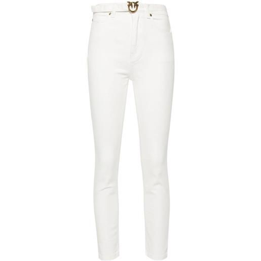 PINKO jeans susan a vita alta - bianco