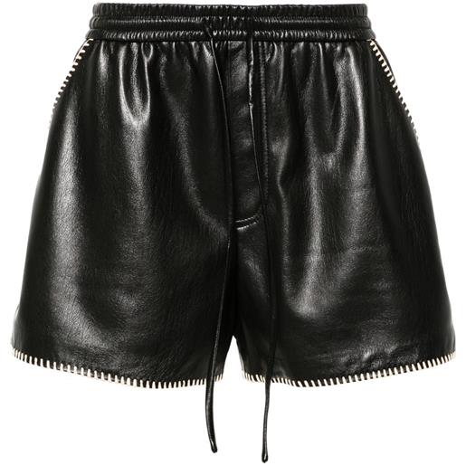 Nanushka shorts okobor in finta pelle - nero