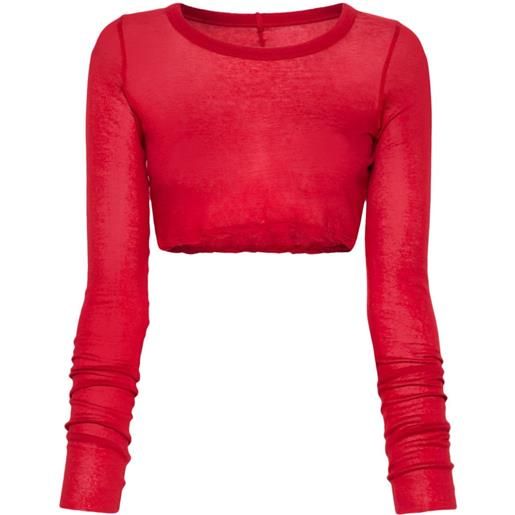 Rick Owens DRKSHDW t-shirt crop - rosso