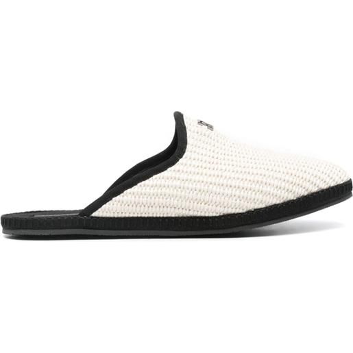 Casadei sandali slides con placca logo - bianco