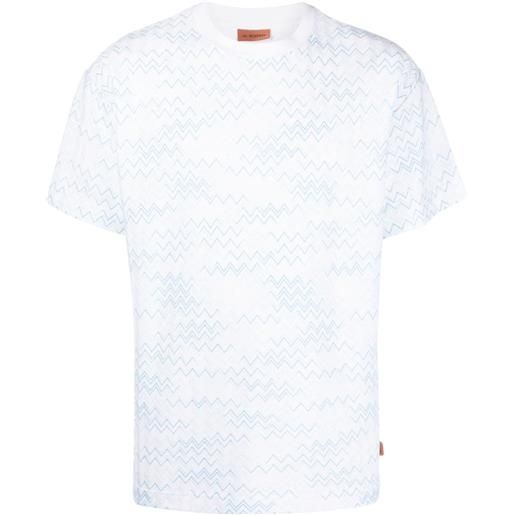 Missoni t-shirt girocollo con motivo a zigzag - bianco