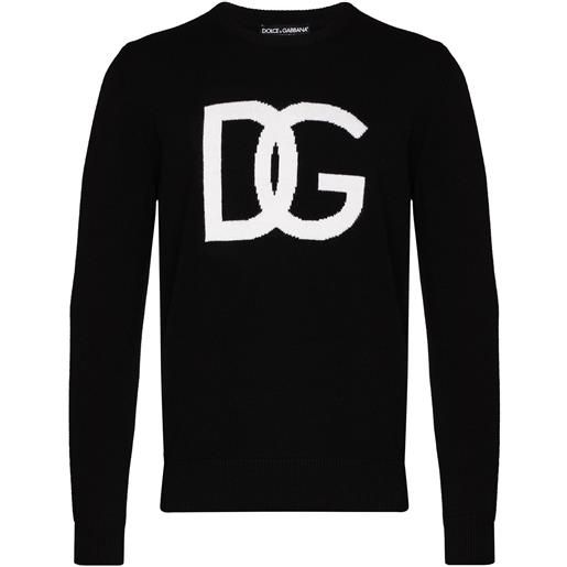 Dolce & Gabbana maglione a girocollo con logo dg - nero
