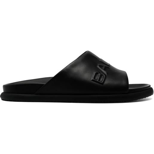 Bally sandali slides seaside con logo goffrato - nero