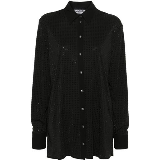 Versace Jeans Couture camicia con cristalli - nero