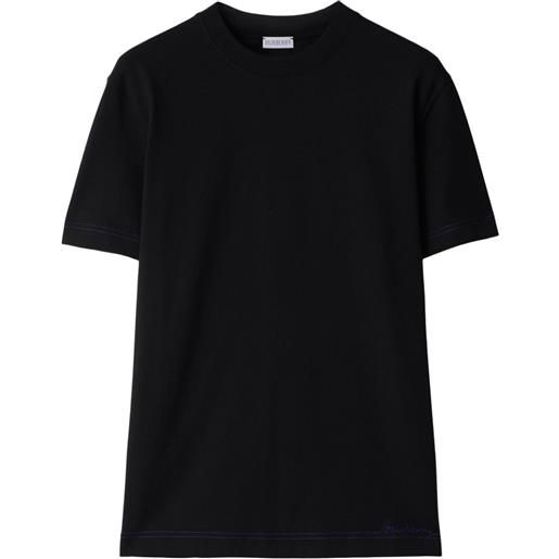 Burberry t-shirt con ricamo - nero