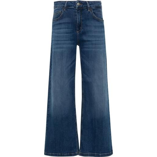 LIU JO jeans crop svasati a vita alta - blu